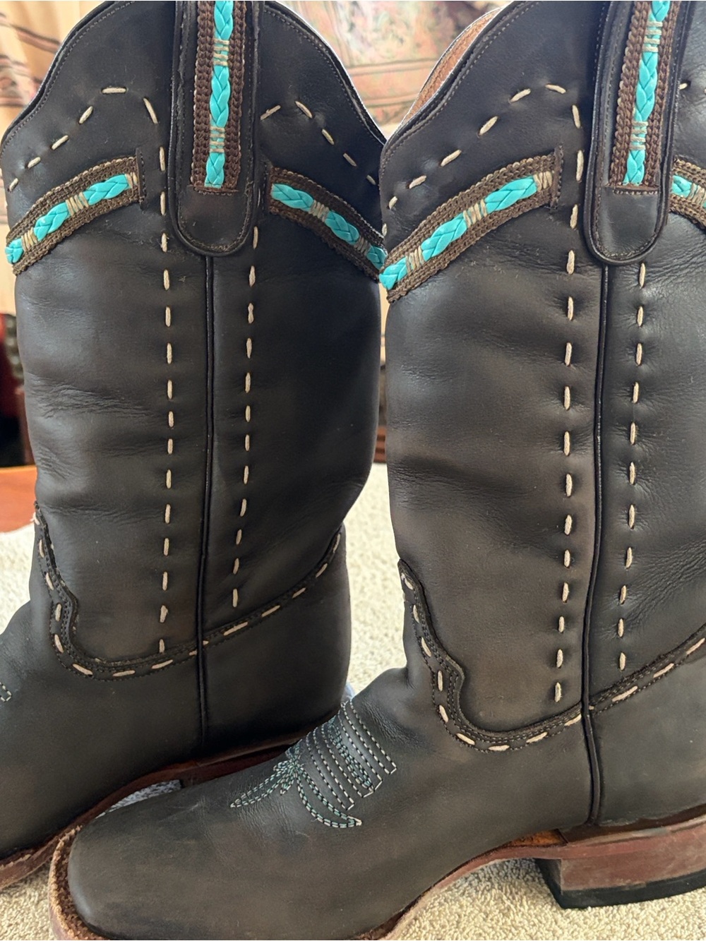 Tanner Mark Brown Leather Western Boots - Picture 5 of 16